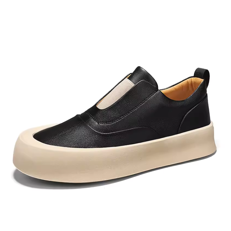 Tênis Casual Slip-On em Couro e Confortável - Kylian | Outlet
