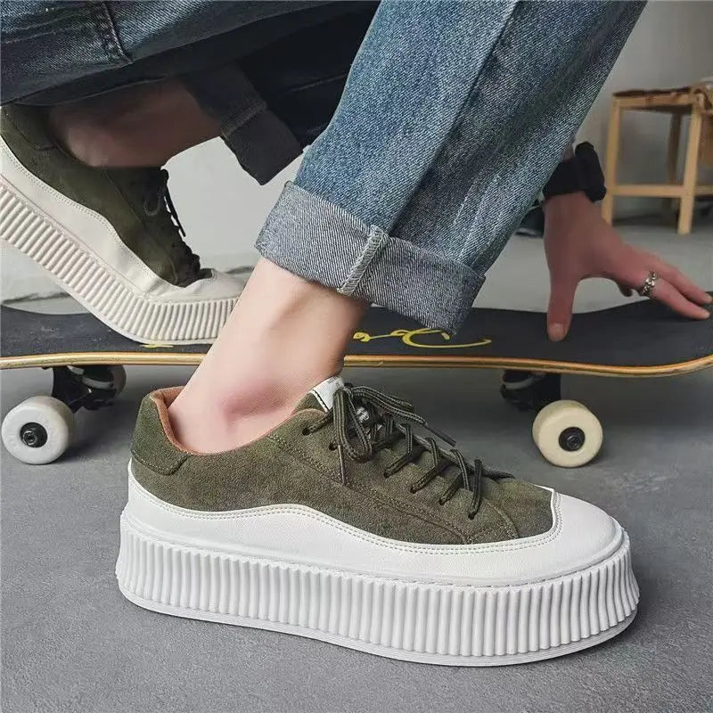 Tênis Masculino Casual em Couro e Minimalista - Sunchine