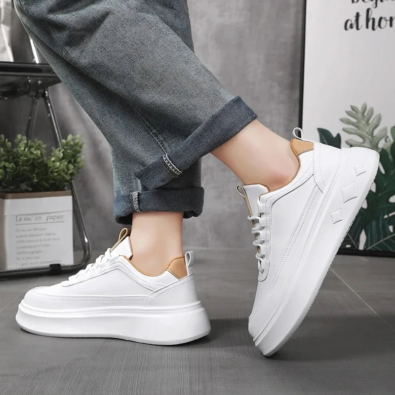 Tênis Masculino Plataforma Leve em Tecido Premium - Milano