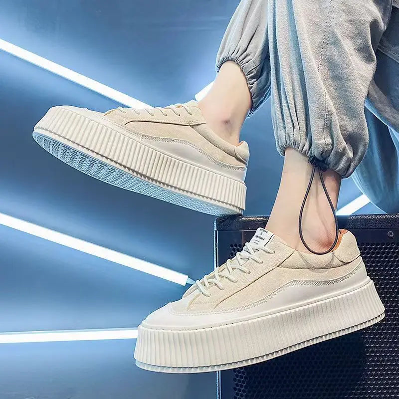 Tênis Masculino Casual em Couro e Minimalista - Sunchine