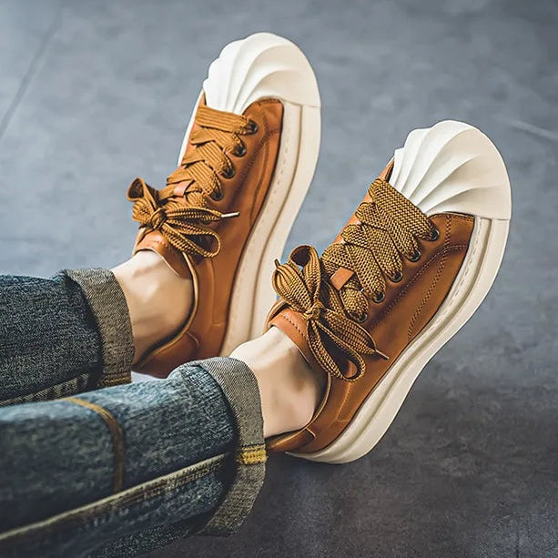 Tênis Masculino Casual em Couro - Leeds | Outlet
