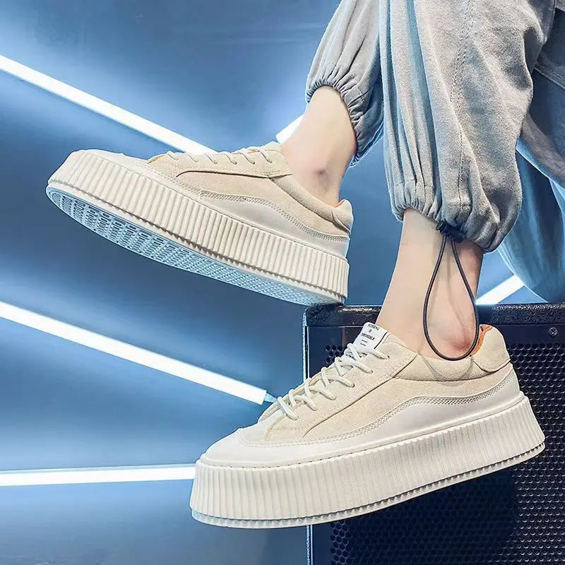 Tênis Masculino Casual em Couro e Minimalista - Sunchine