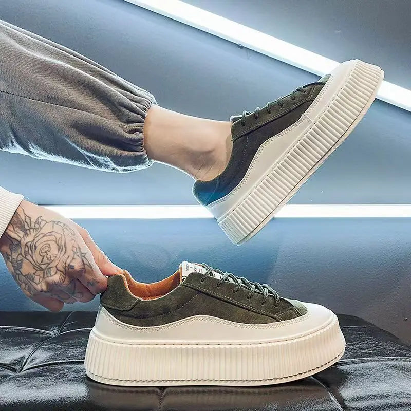 Tênis Masculino Casual em Couro e Minimalista - Sunchine