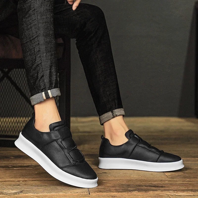 Tênis Masculino Casual Slip-On em Couro e Leve - Vittorio
