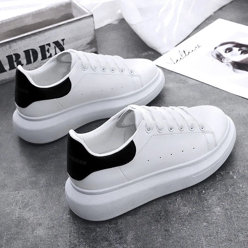 Tênis Masculino Plataforma em Couro Minimalista - Sanches