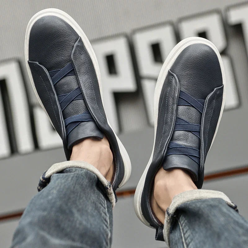 Tênis Masculino Slip-On em Couro - Nantes