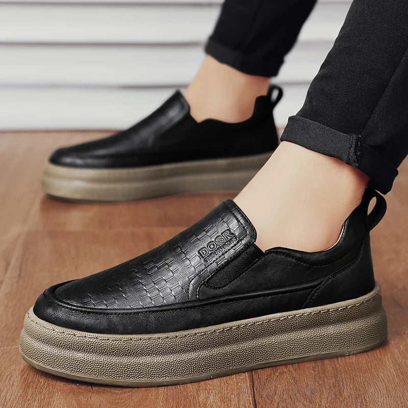 Tênis Masculino Slip-On Casual em Couro - Damien