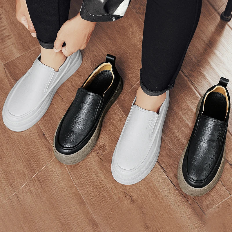 Tênis Masculino Slip-On Casual em Couro - Damien