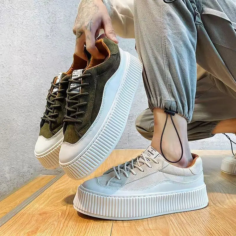 Tênis Masculino Casual em Couro e Minimalista - Sunchine