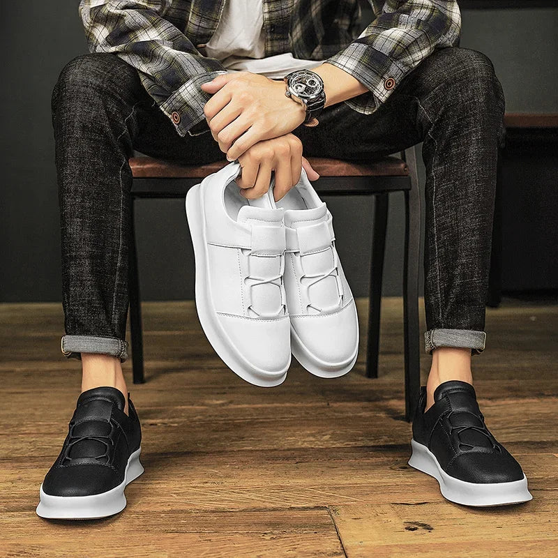 Tênis Masculino Casual Slip-On em Couro e Leve - Vittorio