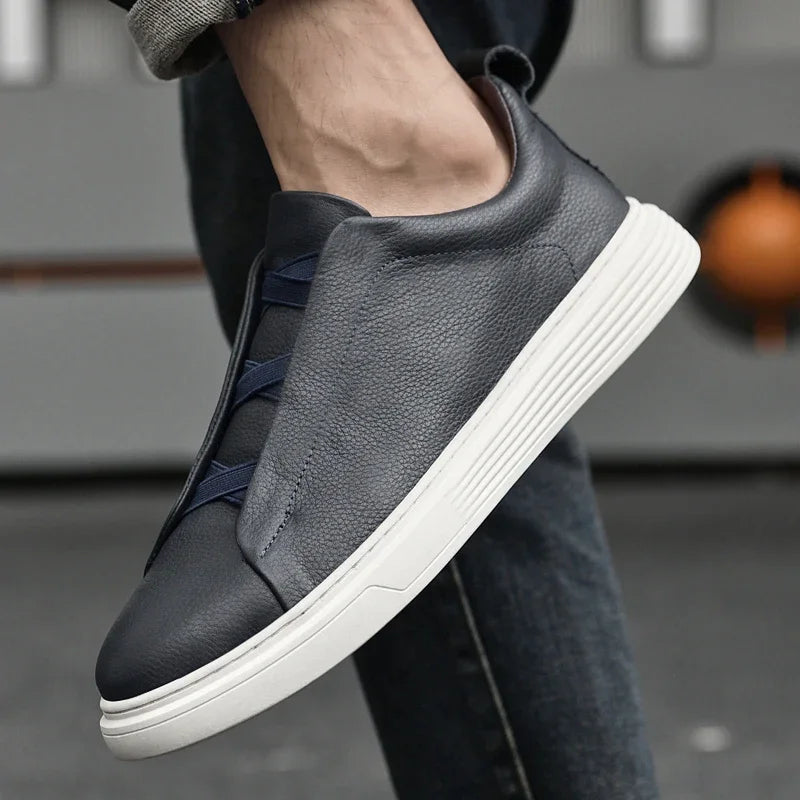 Tênis Masculino Slip-On em Couro - Nantes