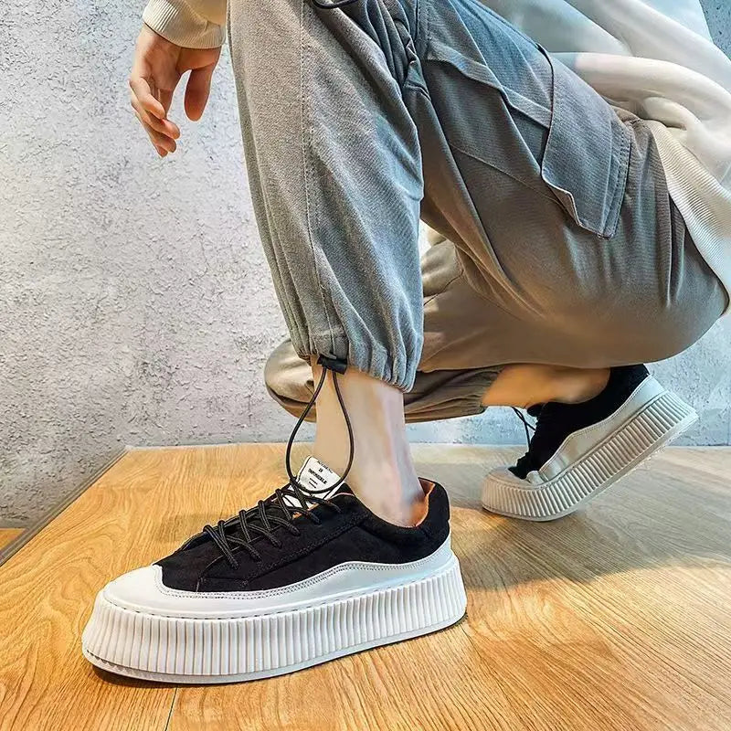 Tênis Masculino Casual em Couro e Minimalista - Sunchine
