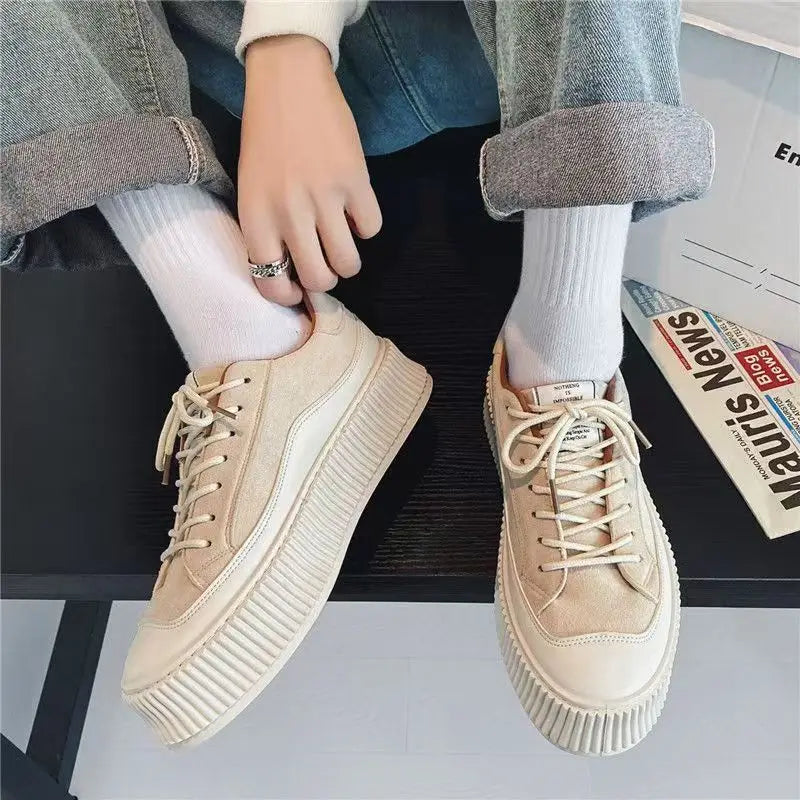 Tênis Masculino Casual em Couro e Minimalista - Sunchine
