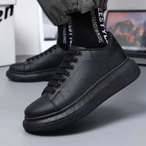 Tênis Masculino Plataforma em Couro Minimalista - Sanches