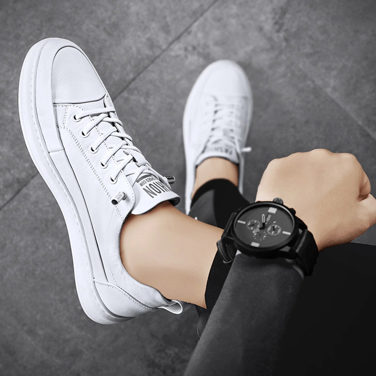 Tênis Masculino Casual em Couro Low-Cut - Marcel