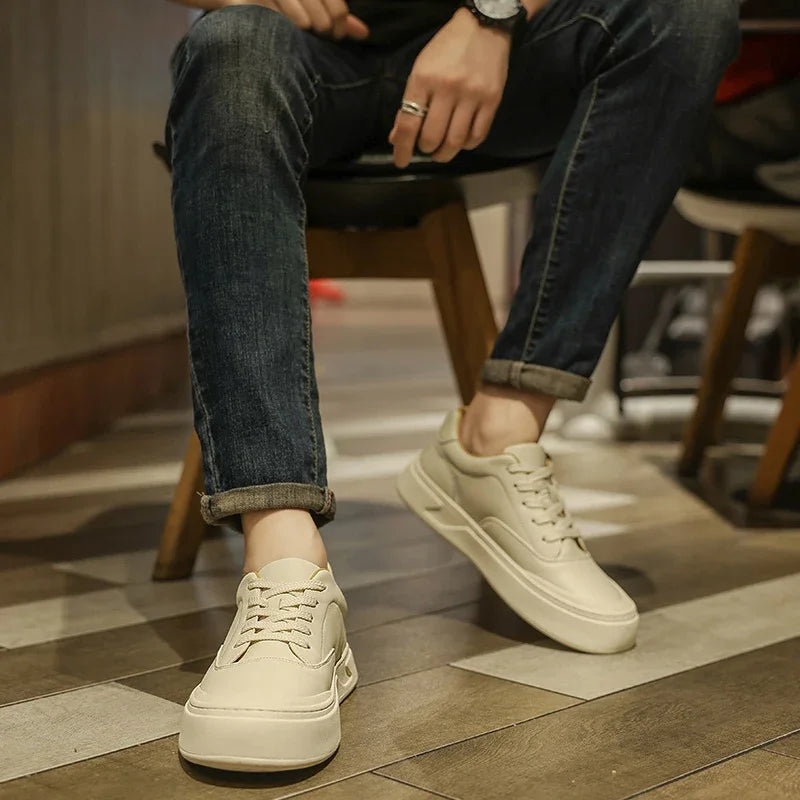 Tênis Masculino Casual em Couro e Confortável - Giulio