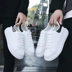 Tênis Masculino Plataforma em Couro Minimalista - Sanches