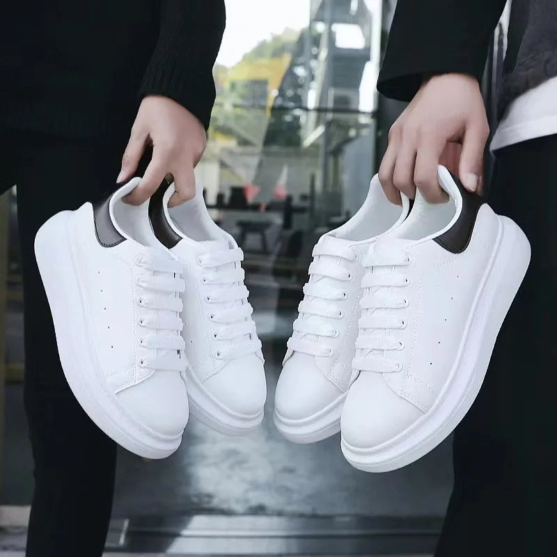 Tênis Masculino Plataforma em Couro Minimalista - Sanches