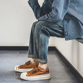 Tênis Masculino Casual em Couro - Leeds | Outlet
