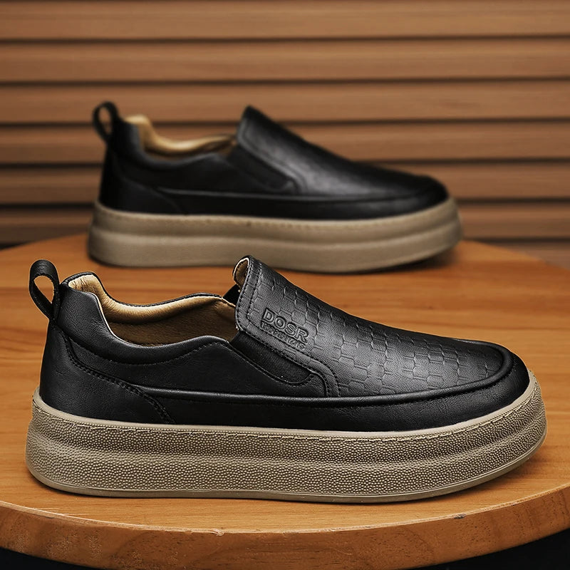 Tênis Masculino Slip-On Casual em Couro - Damien